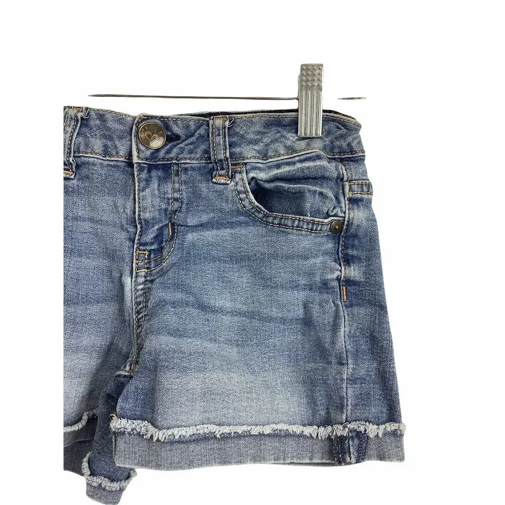 Justice Girls Medium Wash Blue Denim Jean Shorts Kid's Youth Size 8